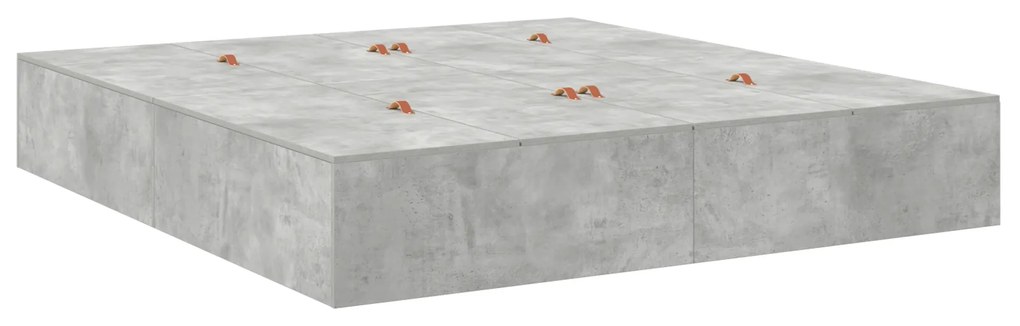 Cama com Arrumação vidaXL Cinza Concreto 180x200 cm