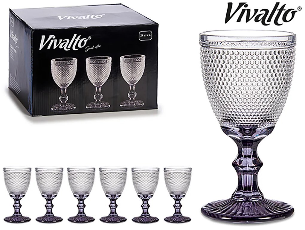 Conjunto 6 copos de Vinho | 2 Cores | Cinza