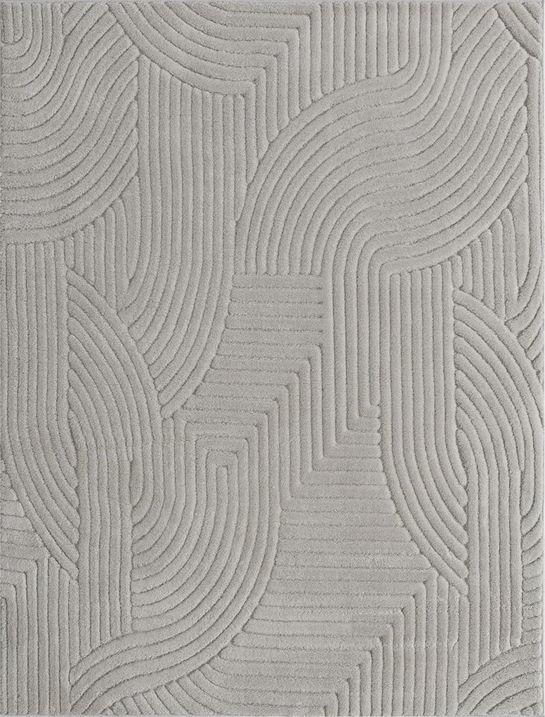 Tapete Sala de Estar 160x230 cm Tapete Pelo Curto Estilo Moderno Base Antiderrapante Tecida à Máquina Cinzento