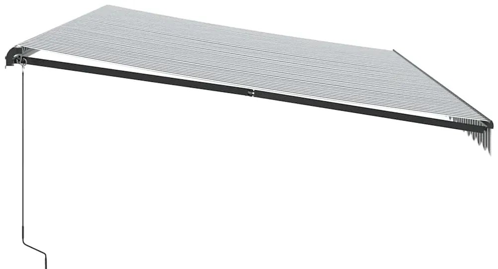 Toldo retrátil manual 600x300 cm antracite e branco
