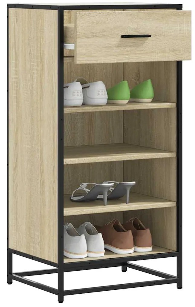 vidaXL Sapateira 48x38x97,5 cm derivados de madeira carvalho sonoma