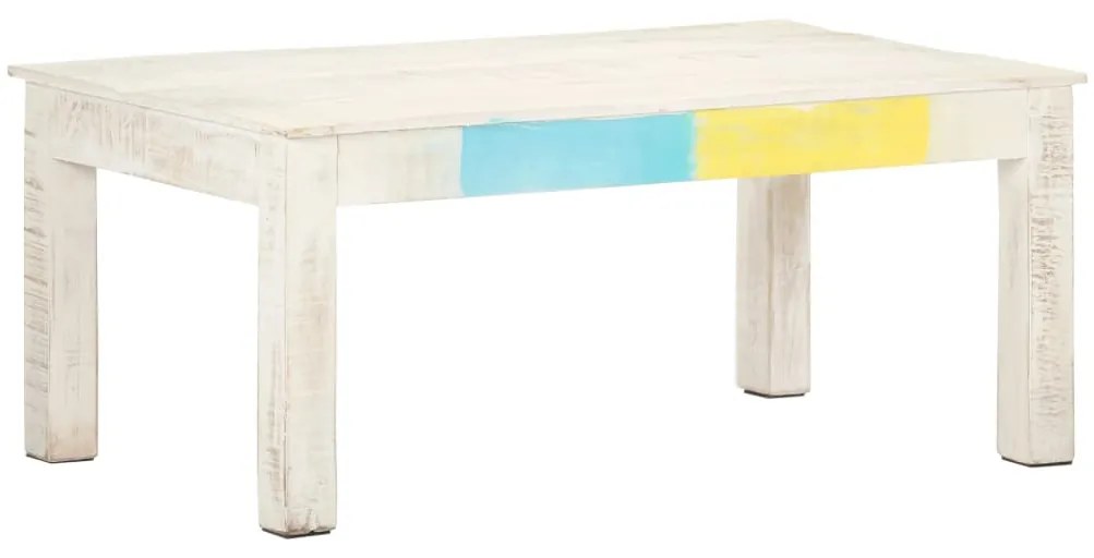 Mesa de centro 110x60x45cm madeira de mangueira maciça branco