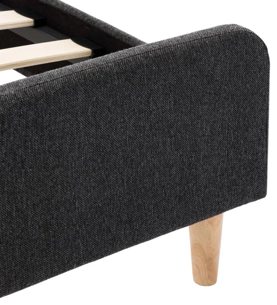 Estrutura de cama 140x200 cm serapilheira cinzento-escuro