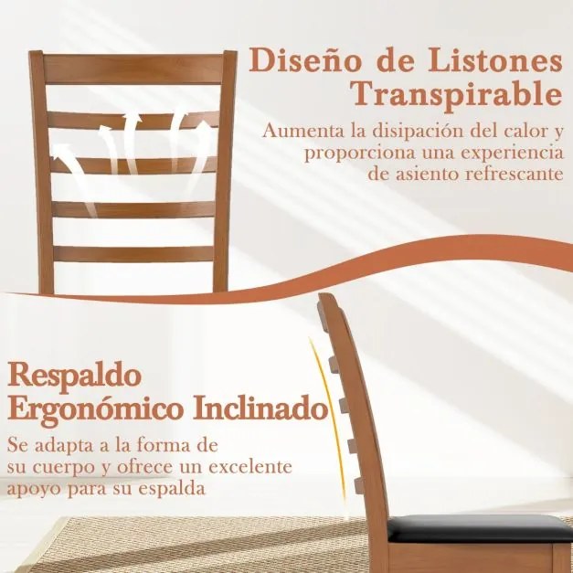 Conjunto de 2 cadeiras de sala de jantar em madeira de cozinha modernas estofadas com pernas em madeira de borracha e encosto alto preto