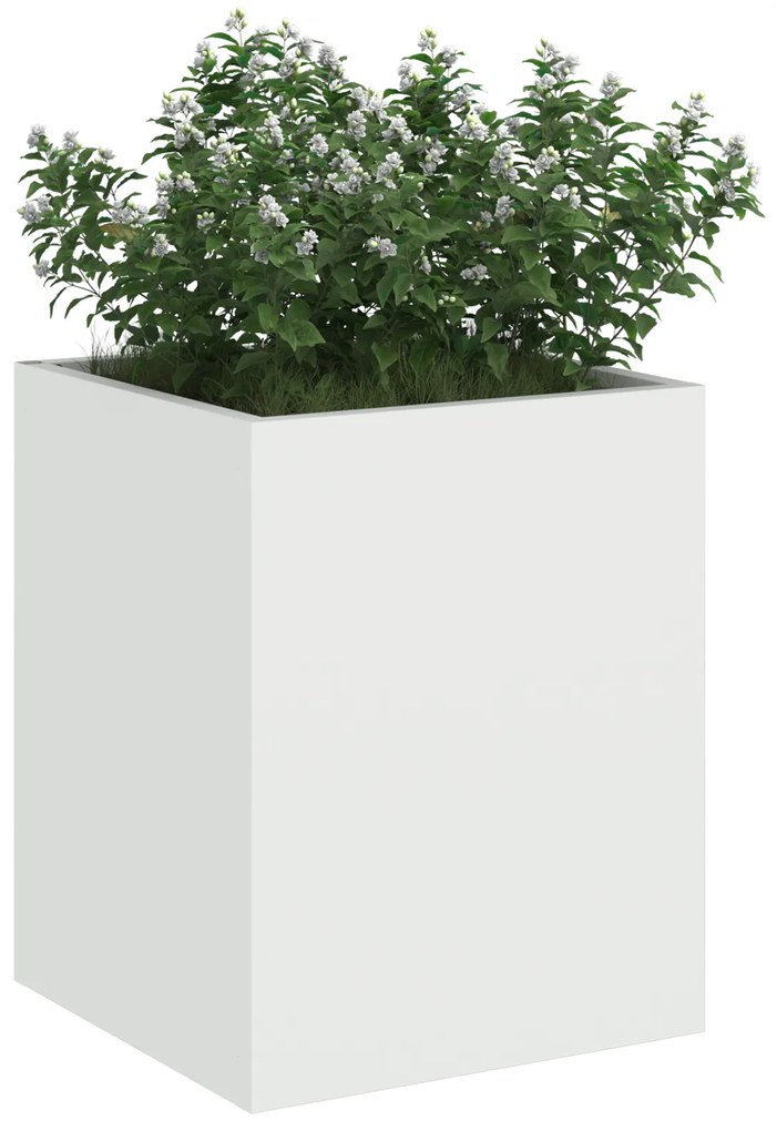Vaso de Jardim Branco 32 x 32 x 40 cm Aço laminado a frio