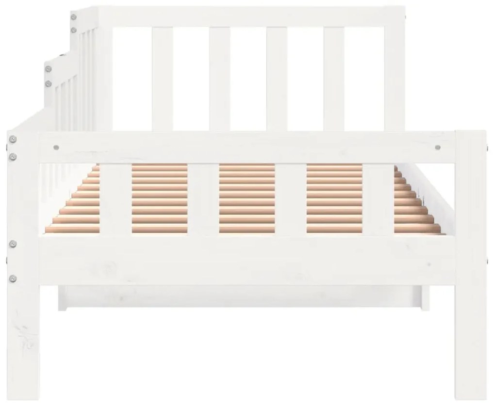 Sofá-cama 80x200 cm madeira de pinho maciça branco