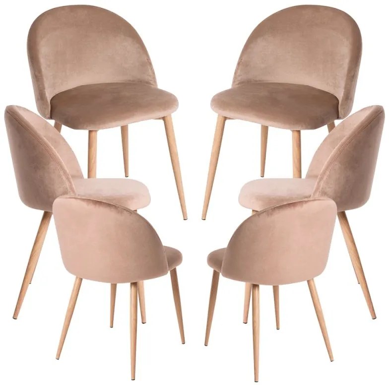 Pack 6 Cadeiras Vint Veludo - Champanhe