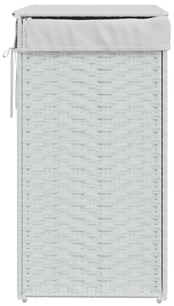 Cesto para roupa suja com tampa 46x33x60 cm vime PE branco