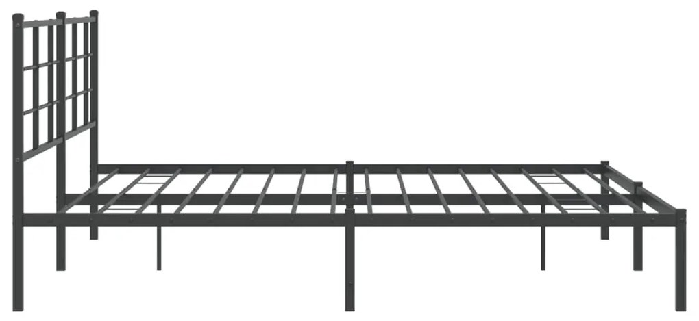 Estrutura de cama em metal com cabeceira 180x200 cm preto