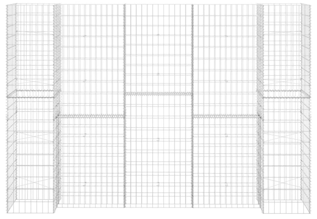 Gabião em forma de H fio de aço 260x40x200 cm