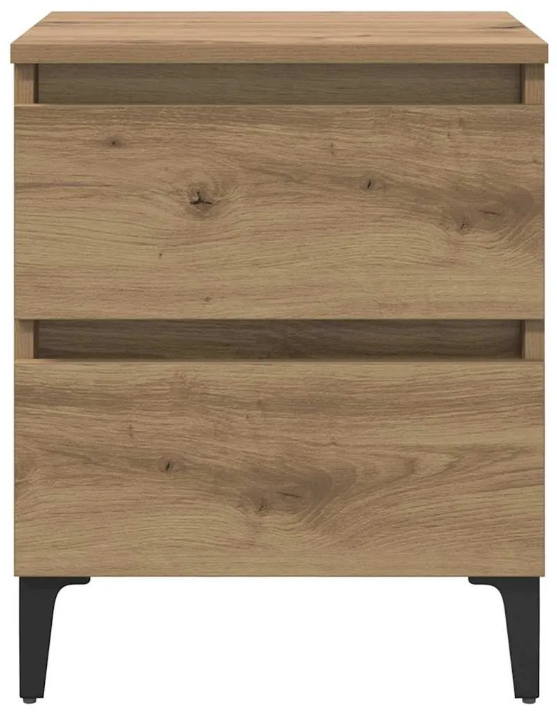 Armários de Cama 2 pcs Carvalho Artesanal 40x35x50 cm Madeira de Engen