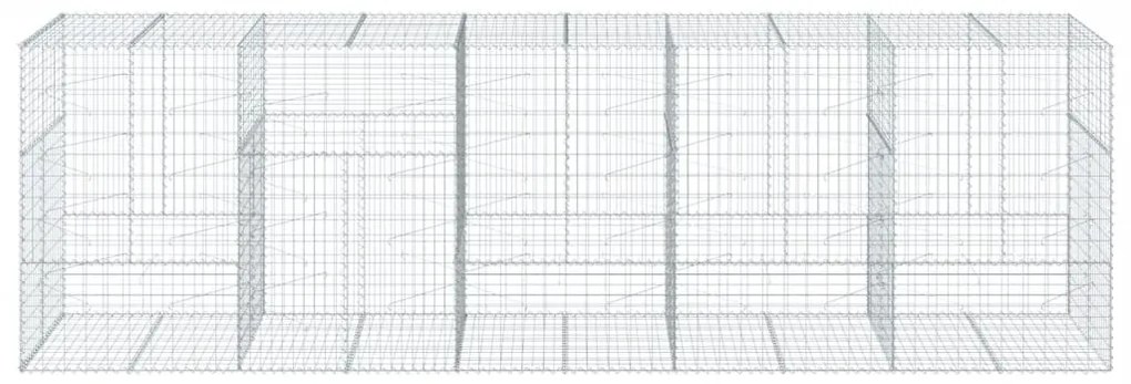 Cesto gabião com cobertura 500x100x150 cm ferro galvanizado