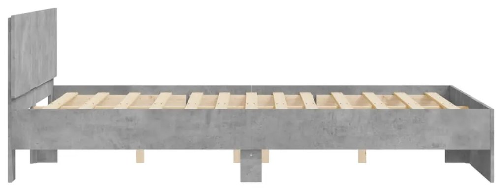 Estrutura de cama com cabeceira 140x190 cm cinzento cimento