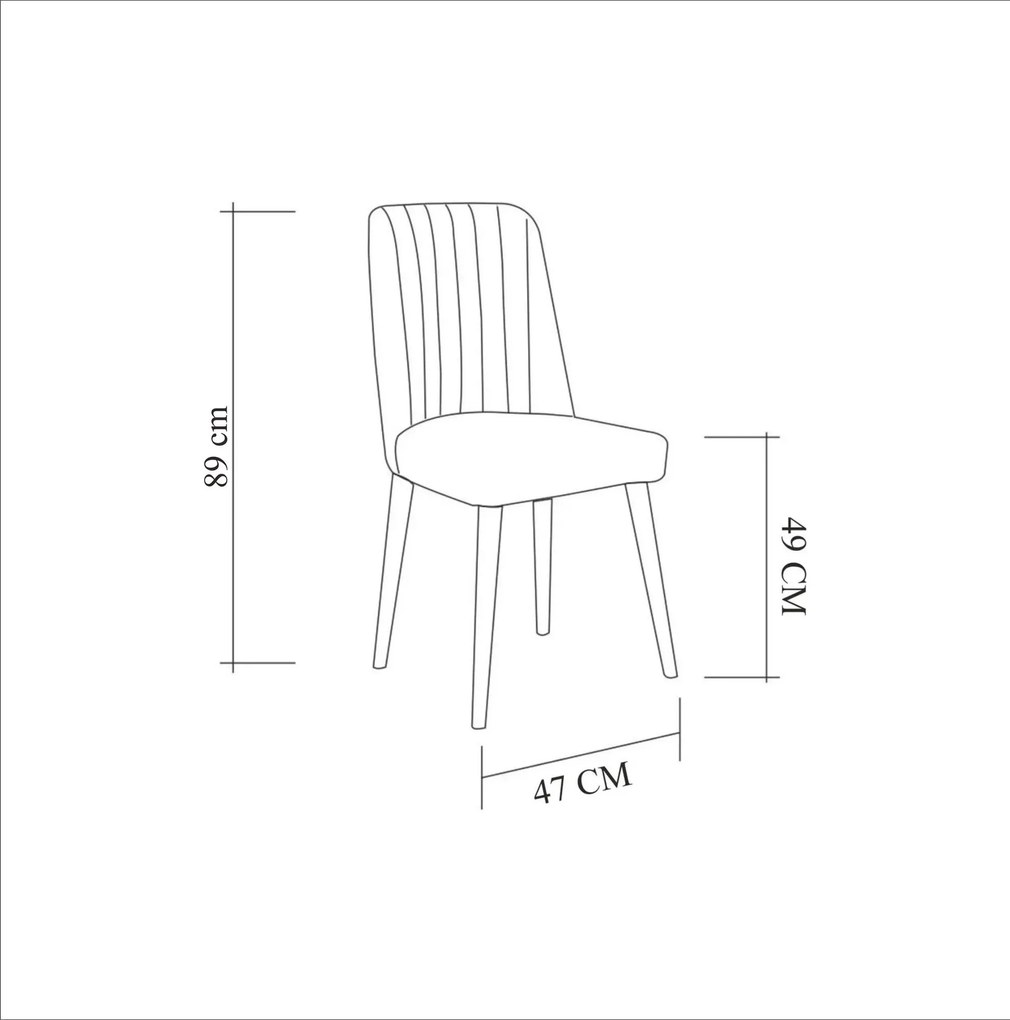 Cadeira Vina – Noz e Antracite – 47x89x46 cm