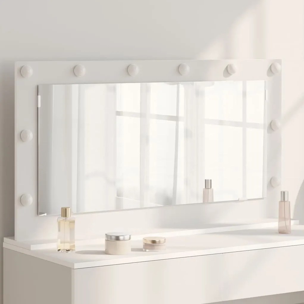 Espelho de maquilhagem com Luzes LED Branco 100x55x18 cm