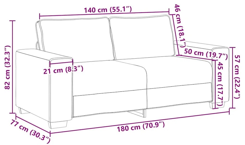 Sofá-luvas 140 cm tecido corduroy cinzento-escuro