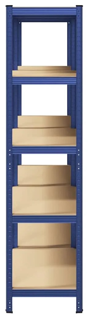 Prateleiras de armazenamento de 5 camadas 2 pcs aço azul
