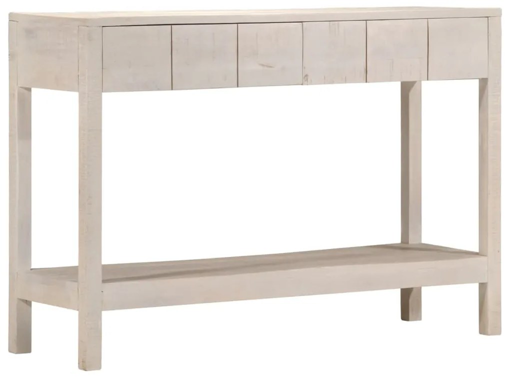 Mesa consola 110x35x75 cm madeira de mangueira maciça branco
