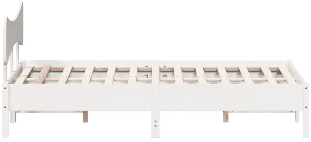 Cama sem colchão 140x200 cm madeira de pinho maciça branco