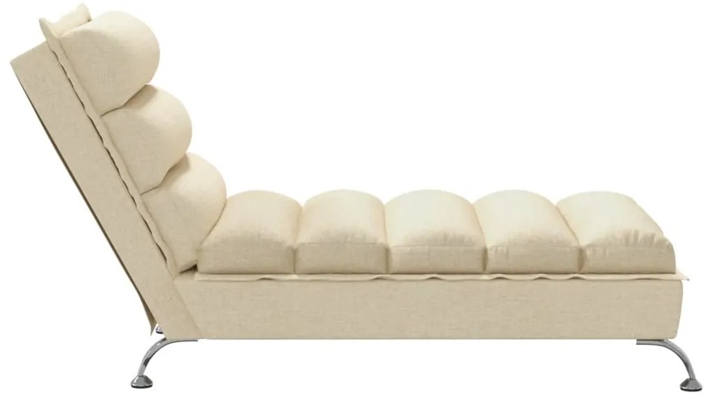 Chaise lounge com almofadões tecido creme