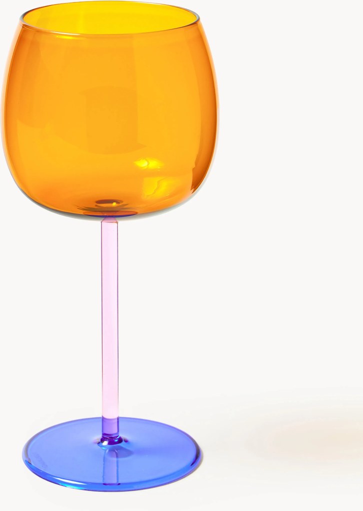 Copos de vinho tinto em vidro de borosilicato artesanal Karisa, 4 uni.