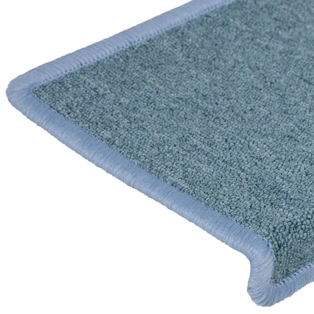 Tapete/carpete para degraus 15 pcs 65x21x4 cm azul