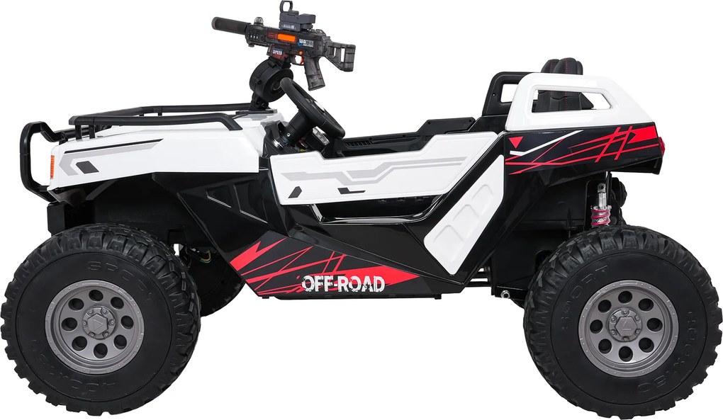 Buggy elétrico para Crianças 3 a 9 anos 24V, 2 lugares Rodas de espuma EVA, PROSPECTOR 4x4 STRONG Branco