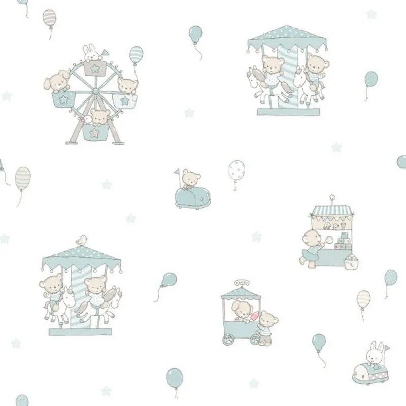 Papel Infantil LULLABY 220-4 Carousel verde menta