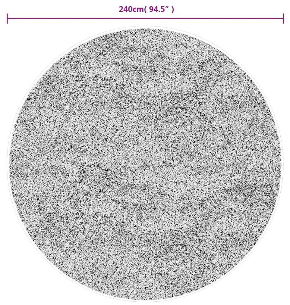 Tapete shaggy de pelo alto PAMPLONA Ø 240 cm bege