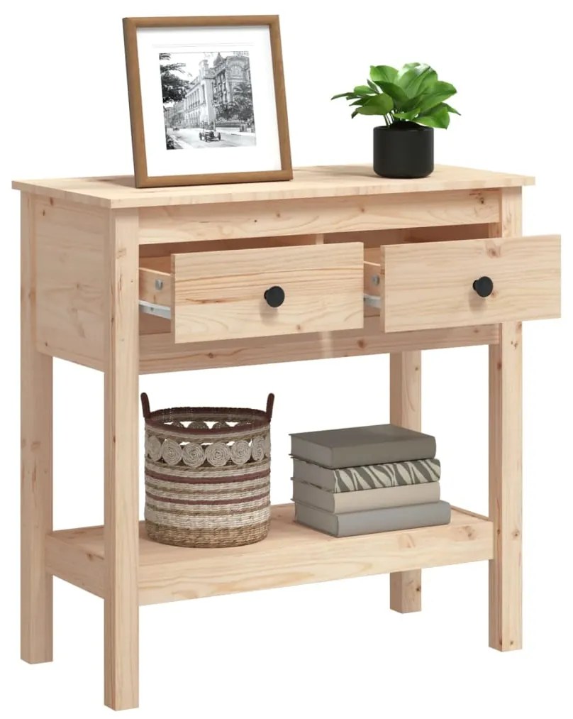 Mesa consola 75x35x75 cm madeira de pinho maciço