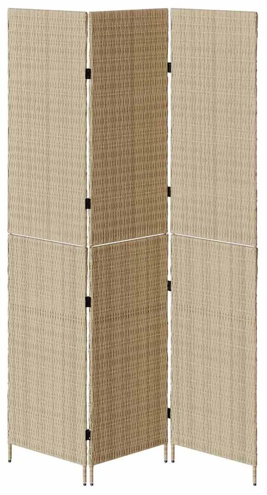 Divisória de Ambiente vidaXL 3 Painéis Dobrável Bege 146x200 cm Polira