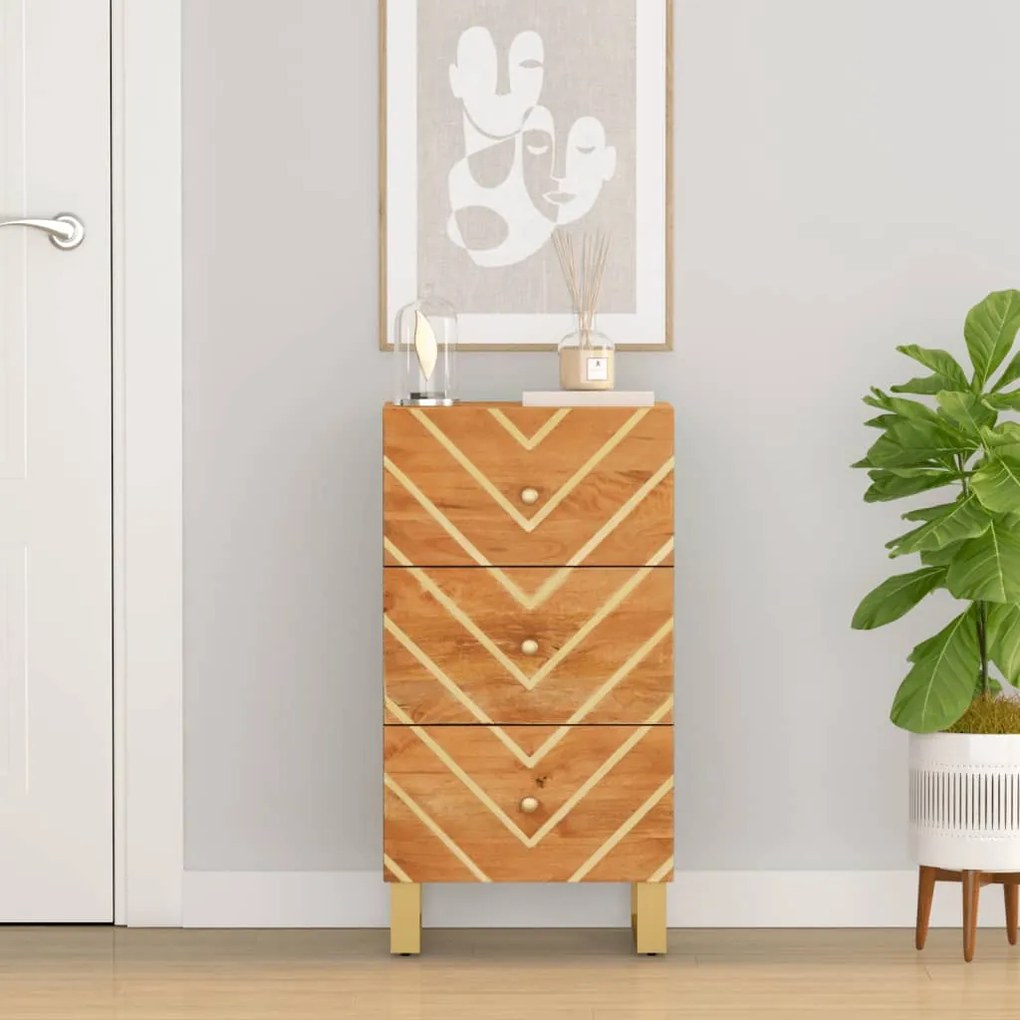 vidaXL Móvel de apoio 40x33,5x75 cm mangueira maciça castanho e preto