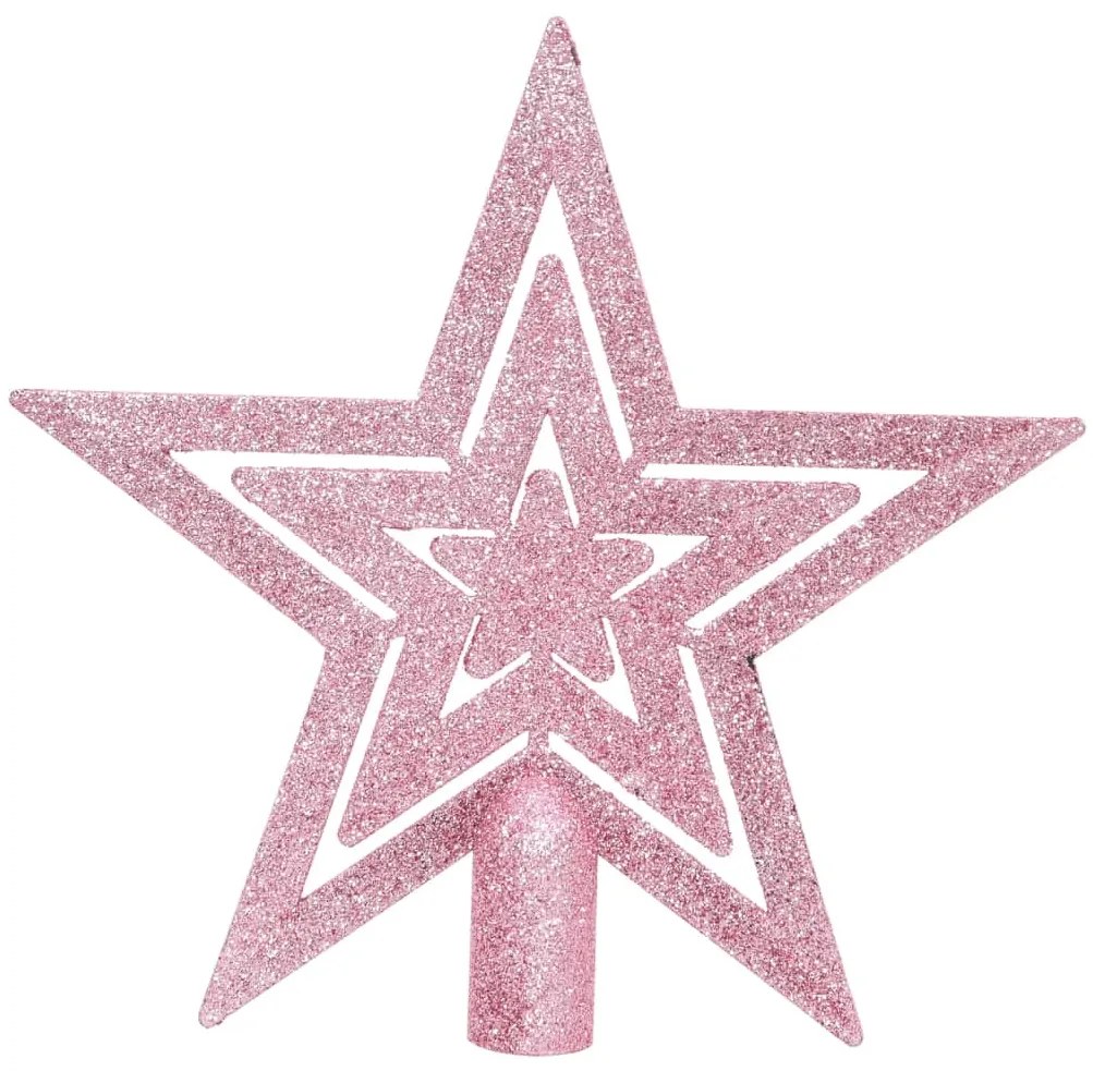 108 pcs conjunto de enfeites de Natal branco e rosa