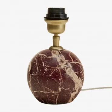 Base Para Lâmpada De Mesa Em Pedra Natural Marvexi Mármore Vermelho Cherry Gold - Sklum