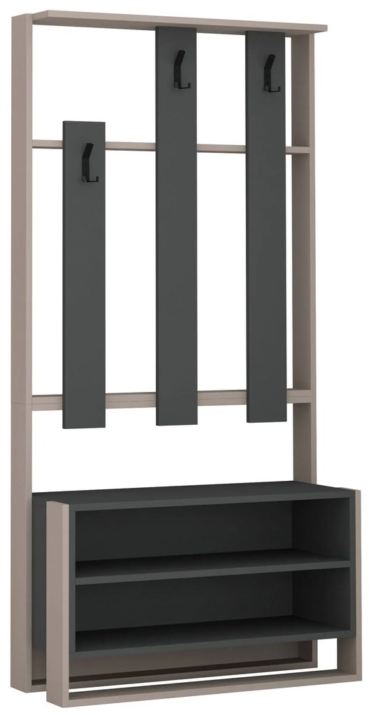 Conjunto de Entrada Chester – Sapateira, Banco e Cabide - 90x36x180 c