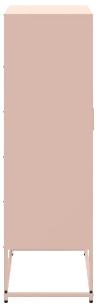 Aparador alto 68,5x38,5x123,5 cm aço rosa
