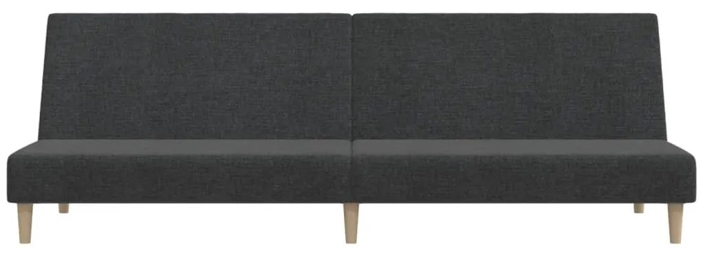 Sofá-cama de 2 lugares tecido cinzento-escuro