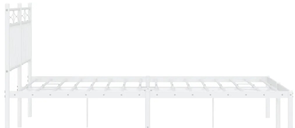 Estrutura de cama com cabeceira 140x190 cm metal branco