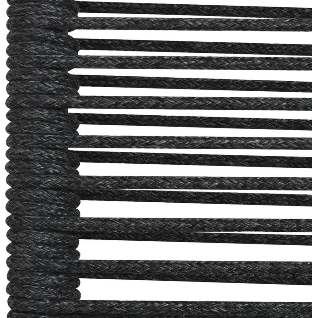3 pcs conjunto de jantar p/ jardim corda de algodão e aço preto
