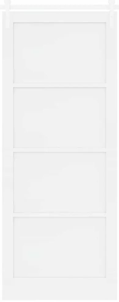 Porta Deslizante vidaXL com Conjunto de Ferragens Branca 93x232 cm de