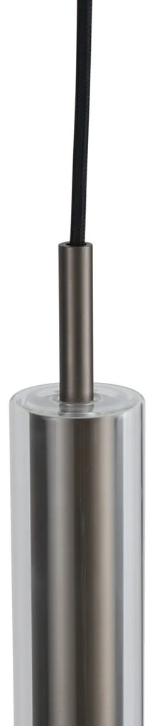 Foco moderno cor de bronze com vidro transparente para sistema de calha monofásico - Slimline Loyce