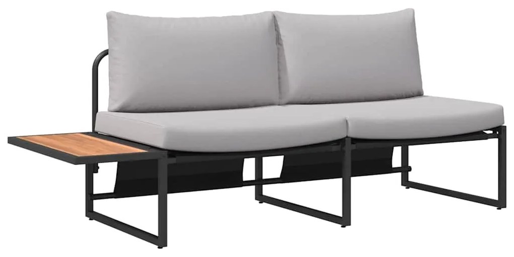 Conjunto de Jantar de Jardim de 3 Peças vidaXL com Almofadas Cinza Cla