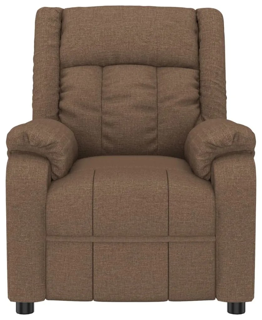 Poltrona de massagens elétrica reclinável tecido castanho