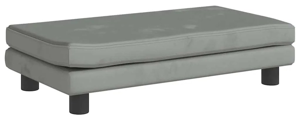 Cama para cães com extensão 100x50x30 cm veludo cinzento-claro