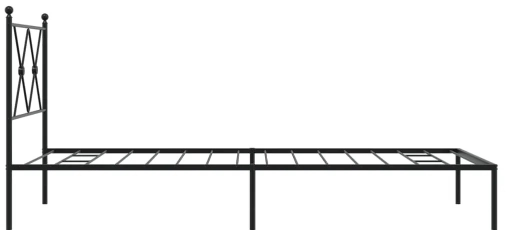 Estrutura de cama com cabeceira 90x190 cm metal preto