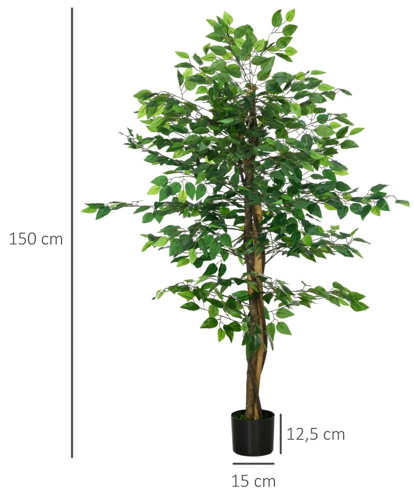 Planta Figueira Artificial com Tronco Realista 150 cm Planta Artificia