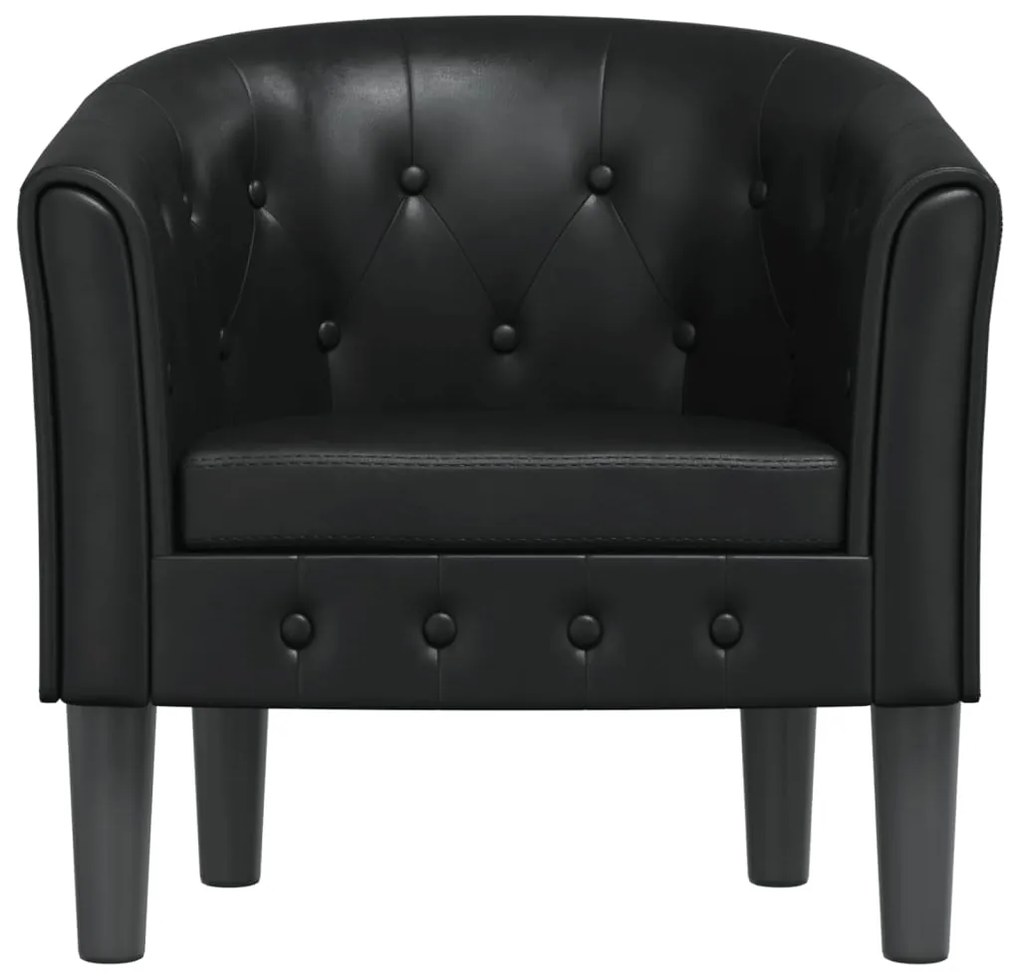Poltrona em couro artificial preto