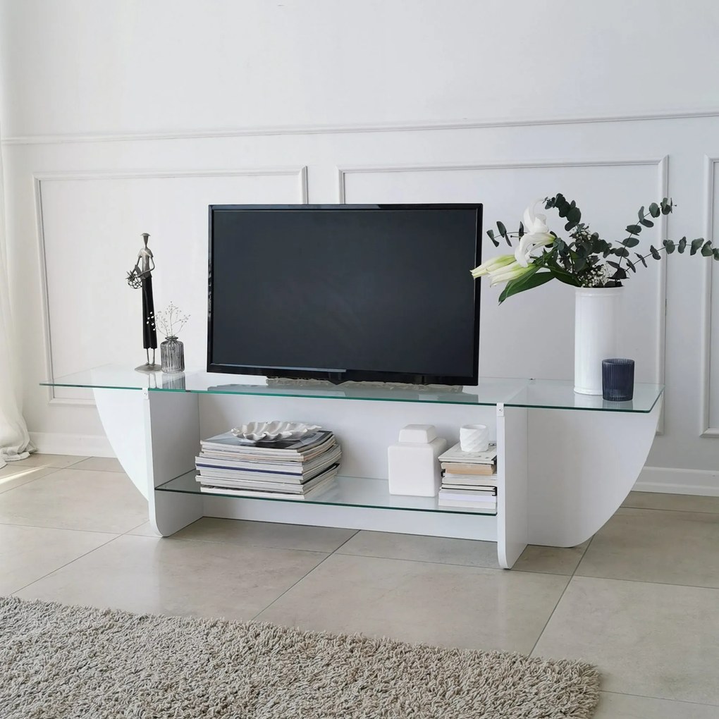 TV Stand Lily – Branco – 158 cm x 40 cm x 35 cm