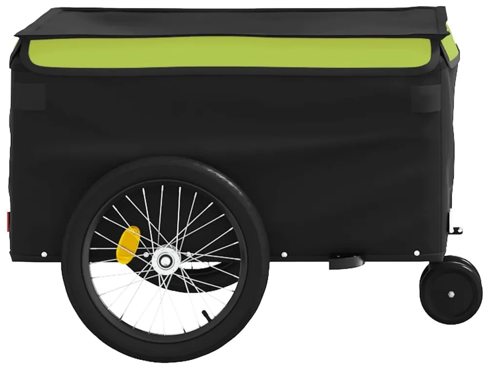 Reboque para bicicleta 30 kg ferro preto e verde