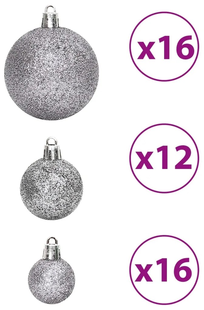 Enfeites de Natal 100 pcs 3 / 4 / 6 cm cinzento
